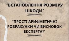 Встановлення розміру збитків / шкоди без висновку експертизи на підставі простих арифметичних розрахунків