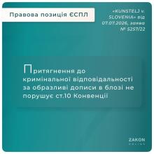 Притягнення до кримінальної відповідальності за образливі дописи в блозі не порушує ст.10 Конвенції