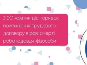 З 20 жовтня діє порядок припинення трудового договору у разі смерті роботодавця - фізичної особи