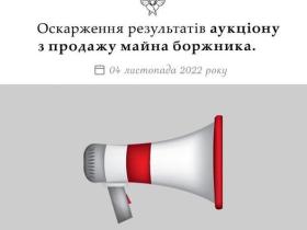 Оскарження результатів аукціону з продажу майна боржника