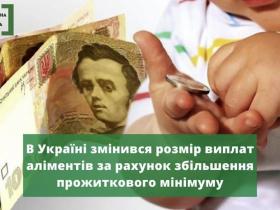 В Україні змінився розмір виплат аліментів за рахунок збільшення прожиткового мінімуму