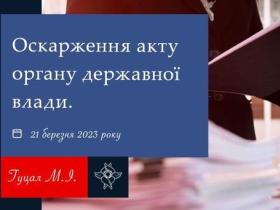 Оскарження акту органу державної влади