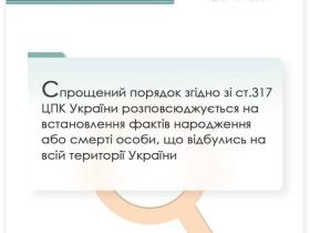 Спрощений порядок встановлення фактів народження або смерті особи