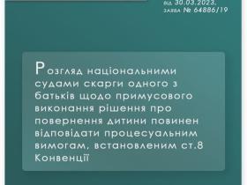 Щодо примусового виконання рішення про повернення дитини