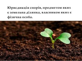 Юрисдикція спорів, предметом яких є земельна ділянка, власником якої є фізособа