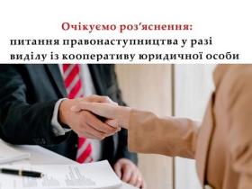 Питання правонаступництва у разі виділу із кооперативу юридичної особи