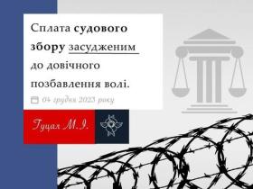 Сплата судового збору засудженим до довічного позбавлення волі