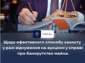 Щодо ефективного способу захисту у разі відчуження на аукціоні у справі про банкрутство майна
