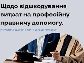 Щодо відшкодування витрат на професійну правничу допомогу