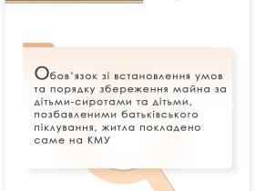 Обов'язок зі встановлення умов та порядку збереження майна за дітьми-сиротами та позбавленими батьківського піклування