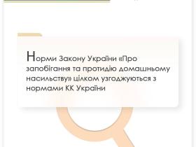 Норми ЗУ "Про запобігання та протидію домашньому насильству" цілком узгоджуються з нормами КК України
