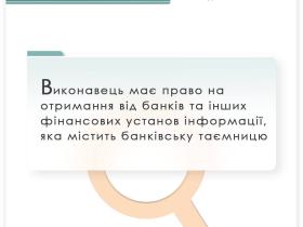 Виконавець має право на отримання від банків та інших фінустанов інформації, яка містить банківську таємницю