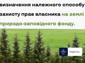 Визначення належного способу захисту прав власника на землі природо-заповідного фонду