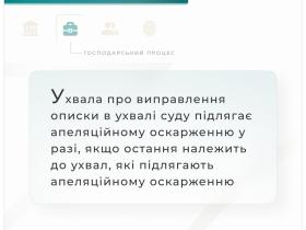Щодо можливості апеляційного оскарження ухвали суду першої інстанції, якою виправлено описку в ухвалі про призначення у справі