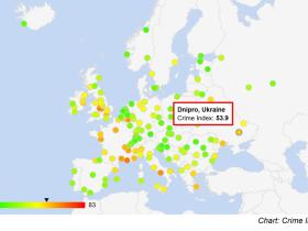 Українські міста Одеса і Дніпро потрапили до списку 20 найнебезпечніших міст Європи