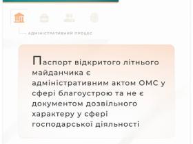 Паспорт літнього майданчика є адміністративним актом ОМС у сфері благоустрою 