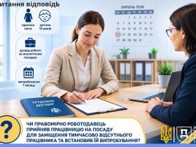 Правомірність прийняття на посаду працівника для заміщення тимчасово відсутнього та встановлення випробування
