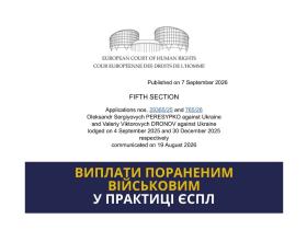 Виплати пораненим військовим у практиці ЄСПЛ 