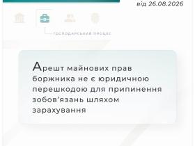 Арешт майнових прав боржника не є юридичною перешкодою для припинення зобов'язань шляхом зарахування