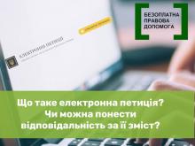 Що таке електронна петиція і чи можна понести відповідальність за її зміст