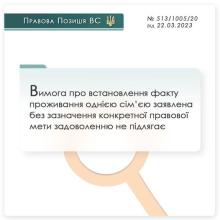 Вимога про встановлення факту проживання однією сім'єю заявлена без зазначення конкретної правової мети задоволенню не підлягає