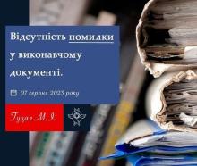 Відсутність помилки у виконавчому документі