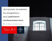 Дострокове звільнення від покарання у виді довічного позбавлення волі