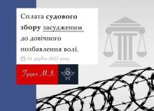 Сплата судового збору засудженим до довічного позбавлення волі