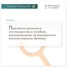 Працівник вагонного господарства є особою, відповідальною за відповідність вагонів нормам безпеки