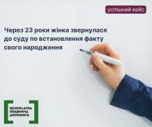 Через 23 роки жінка звернулась до суду по встановлення факту свого народження