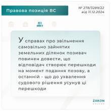 Обов'язок доказування за вимогою про звільнення (повернення) самовільно зайнятих земельних ділянок