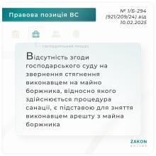 Зняття арешту з коштів боржника, коли відносно нього здійснюється судова процедура санації