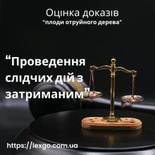 Проведення слідчих дій із затриманою особою та недопустимість похідних доказів