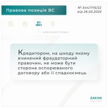 Чи можна визнати фраудаторними договори купівлі-продажу за позовом спадкоємиці продавця?