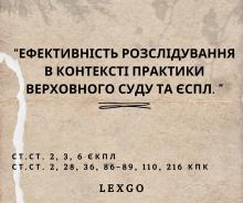 Ефективність розслідування в контексті практики Верховного суду та ЄСПЛ