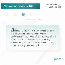 Чи є підставою для припинення договору найму встановлення спільної часткової власності на річ, яка є предметом найму?