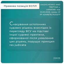 Скасування остаточних судових рішень внаслідок їх перегляду ВС, на підставі іншої судової практики
