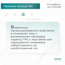Виявлення несанкціонованого втручання в лічильник газу та нарахування заборгованості за газ