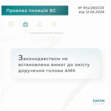 Законодавством не встановлено вимог до змісту доручення голови АМК