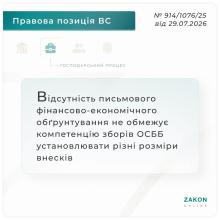 Щодо компетенції зборів ОСББ установлювати різні розміри внесків