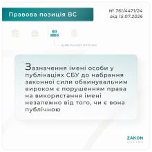 Зазначення імені в публікаціях СБУ до обвинувального вироку - є порушенням прав