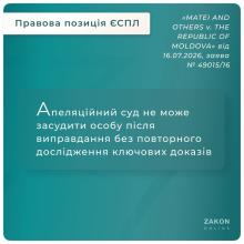 Апеляційний суд не може засудити особу після виправдання без повторного дослідження ключових доказів