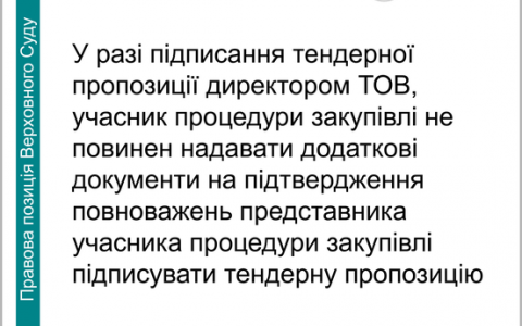 Підписання тендерної пропозиції директором Товариства