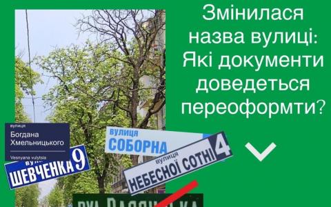 Змінилася назва вулиці: які документи доведеться переоформити? 