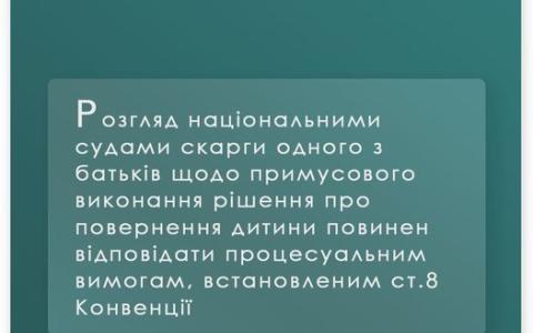 Щодо примусового виконання рішення про повернення дитини