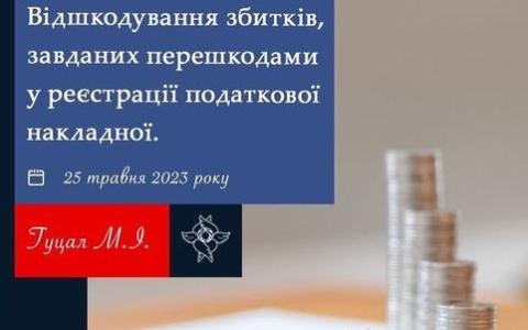 Відшкодування збитків, завданих перешкодами у реєстрації податкової накладної