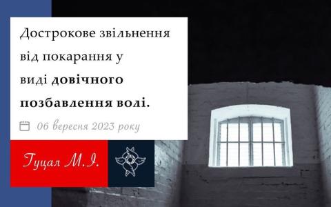 Дострокове звільнення від покарання у виді довічного позбавлення волі