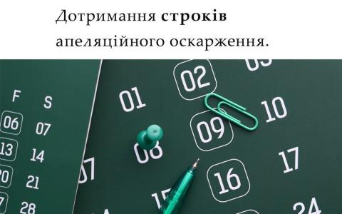 Дотримання строків апеляційного оскарження