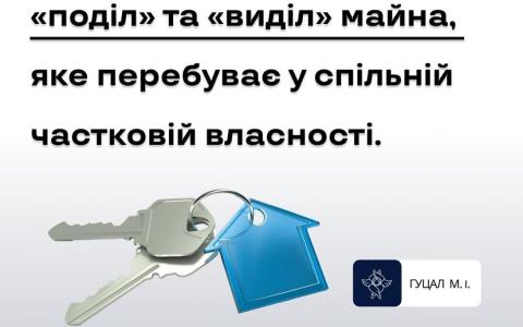 "Поділ" та "Виділ" майна, яке перебуває у спільній частковій власності