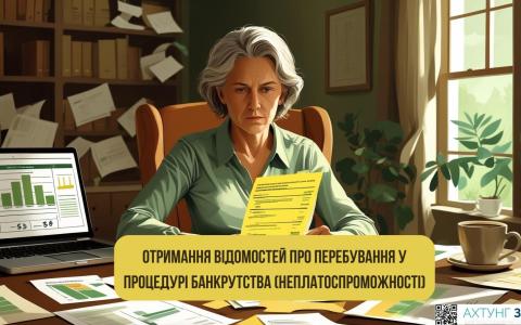 Отримання відомостей про перебування у процедурі банкрутства (неплатоспроможності)